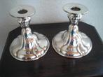 Set Van Twee Verzilverde Kandelaars, Antiek en Kunst, Antiek | Kandelaars, Ophalen of Verzenden, Zilver
