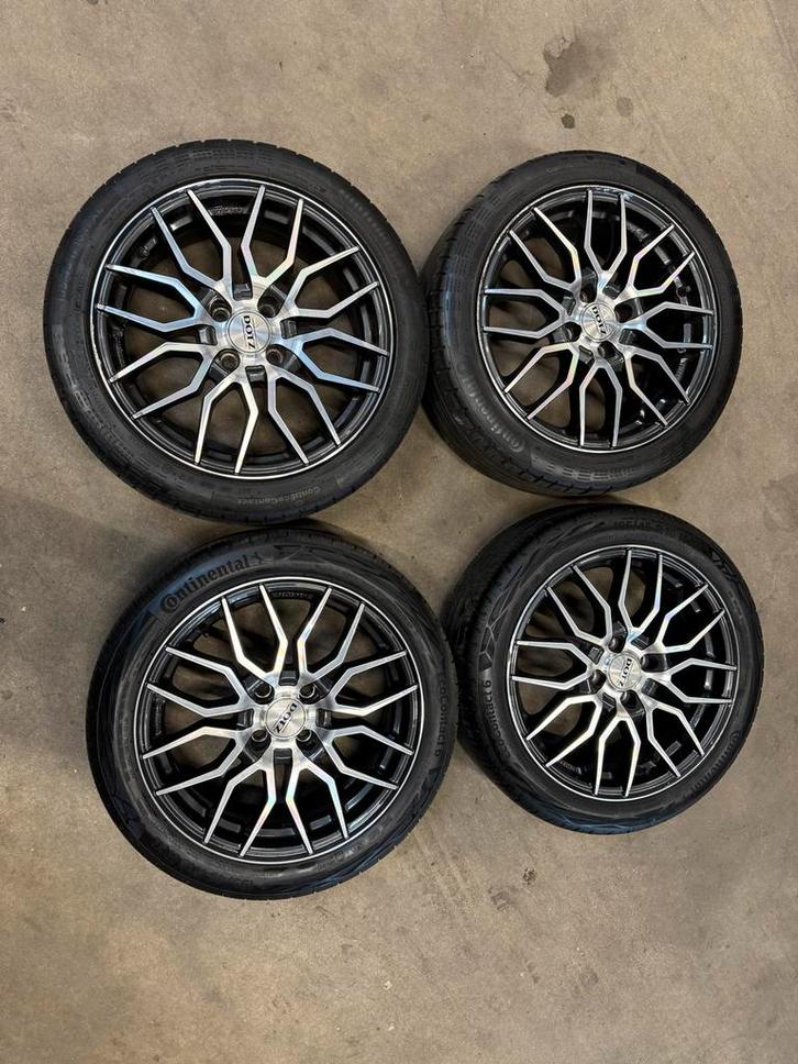 Velgenset voor oa Fiat 500, Abarth met continental banden, Auto-onderdelen, Banden en Velgen, Banden en Velgen, Zomerbanden, 16 inch