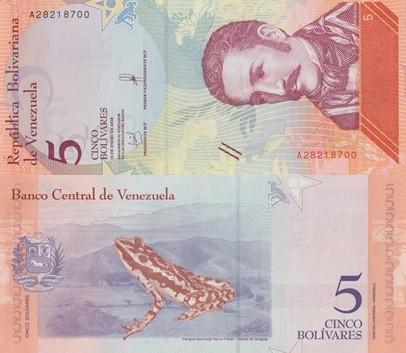 VENEZUELA 01.2018 5 bolivares soberano #102 UNC, Postzegels en Munten, Bankbiljetten | Amerika, Los biljet, Zuid-Amerika, Verzenden