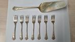 Verzilverde Gero Empire gebaksvorken (7x) en taartschep, Antiek en Kunst, Antiek | Bestek, Ophalen of Verzenden