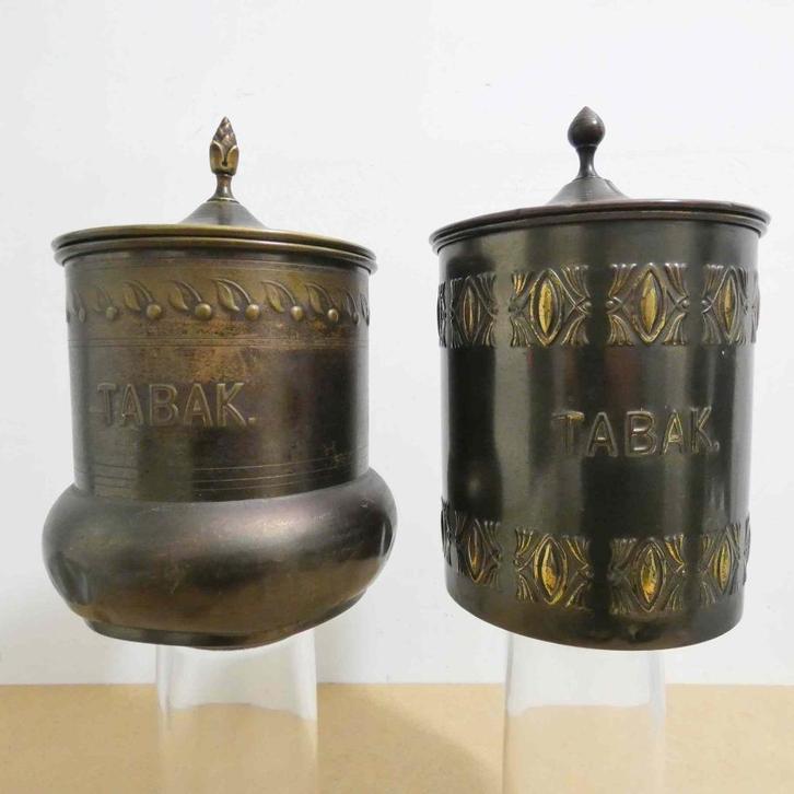 2x Daalderop tabakpot [1064], Antiek en Kunst, Antiek | Koper en Brons, Ophalen