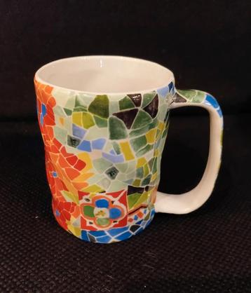 Vintage Art Gaudi Mozaïek Porselein Mok - Beker Barcelona  beschikbaar voor biedingen