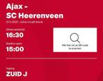 Ajax - heerveen ticket, Tickets en Kaartjes, Sport | Voetbal, Eén persoon