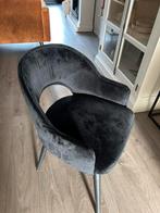 4 mooie velvet zwarte eetkamerstoelen, Ophalen, Minder dan 75 cm, Zo goed als nieuw, Metaal