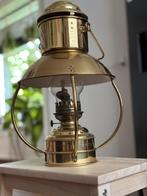 Vintage messing olielamp, Huis en Inrichting, Ophalen of Verzenden, Zo goed als nieuw, Glas, Minder dan 50 cm