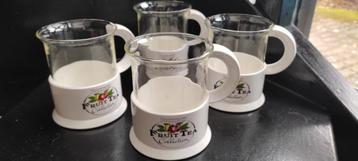 4 Picknick theeglazen in Bodum houders. beschikbaar voor biedingen