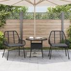 Tuinstoelen 2 st met kussens poly rattan, Ophalen of Verzenden, Nieuw
