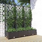 Plantenbak met latwerk 120x40x121,5 cm polypropeen zwart, Ophalen of Verzenden, Nieuw