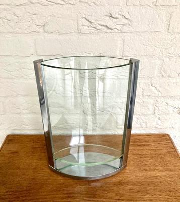 Design vaas: Decade Philippi Germany. Glas+metaal. ZGAN beschikbaar voor biedingen