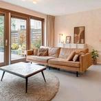 Bruine lederen bank, Ophalen, Gebruikt, 75 tot 100 cm, Leer