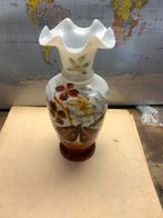 Vintage Glazen Vaas met Bloemen, Antiek en Kunst, Ophalen of Verzenden