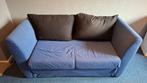 Blauw Slaapbank , bedbank 2 persoons uitklapbaar, Ophalen, 70 cm of minder, Blauw, Tweepersoons