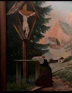 Religieus antiek schilderijtje uit 1947…. Mooi, Ophalen of Verzenden