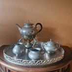 Tinnen koffieservies inclusief dienblad en warmhouder, Antiek en Kunst, Antiek | Tin, Ophalen of Verzenden