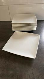 10 witte vierkante borden van het merk Yong., Huis en Inrichting, Keuken | Servies, Ophalen, Porselein, Overige stijlen, Bord(en)
