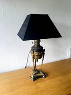 Antieke tafellamp verguld brons met marmeren voet, Huis en Inrichting, Lampen | Tafellampen, Minder dan 50 cm, Gebruikt, Ophalen of Verzenden
