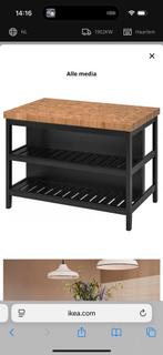 Keukenblok met houten blad 130x80, Huis en Inrichting, 100 tot 150 cm, Eikenhout, Zo goed als nieuw, Tafelblad