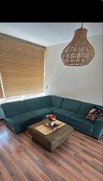 Grote groene hoekbank in goede staat, Huis en Inrichting, Banken | Bankstellen, Ophalen, Gebruikt, Hoekbank, Stof