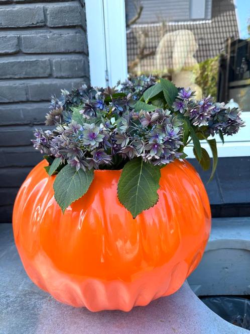 Super gave Marrakech oranje/ gouden metalen pot CHCS, Tuin en Terras, Bloempotten, Nieuw, Metaal, Minder dan 40 cm, Minder dan 25 cm