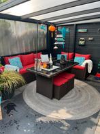 Rode 6 delige loungeset, Tuin en Terras, Ophalen, Zo goed als nieuw, Loungeset, Wicker