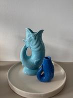 Blauwe Vis Waterkan & Karaf - Keramiek - Nieuw, Blauw, Aardewerk of Porselein, Nieuw, Ophalen of Verzenden