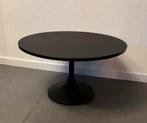 Ronde retro salontafel met trompetvoet metaal, Ophalen, 50 tot 100 cm, Rond, Zo goed als nieuw