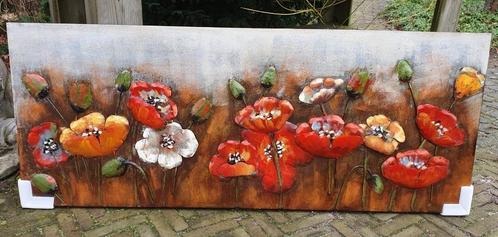 KLAPROZEN / SCHILDERIJ / METAAL / 150 cm breed, Huis en Inrichting, Woonaccessoires | Schilderijen, Tekeningen en Foto's, Nieuw