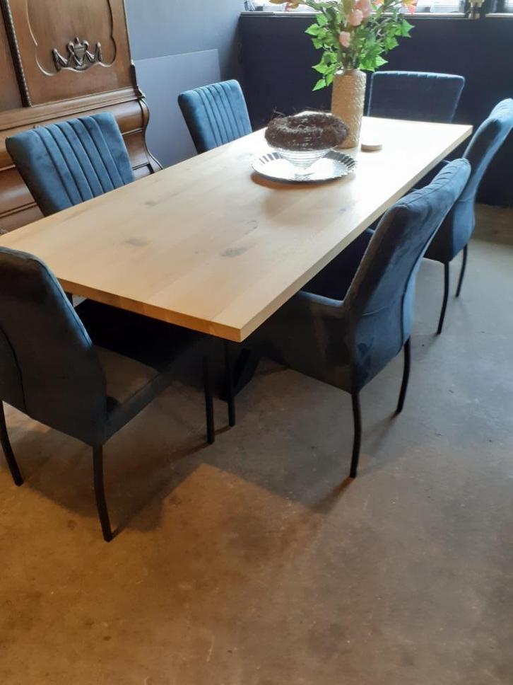 Eettafel 240x100 met 6 stoelen.NIEUW., Huis en Inrichting, Complete eetkamers, Nieuw, Ophalen