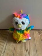Knuffel kleurrijke uil met glitters overal, ongeveer 26cm, Ophalen of Verzenden, Zo goed als nieuw, Overige typen