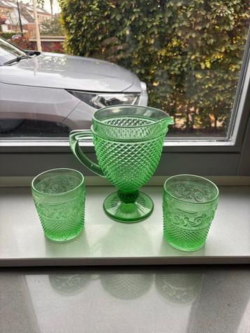 Vista Alegre Bicos Groen Glas Set (vintage Portugees) beschikbaar voor biedingen