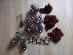 Glazen kerstballen en versiering (rood)bruin en taupe, Ophalen, Zo goed als nieuw