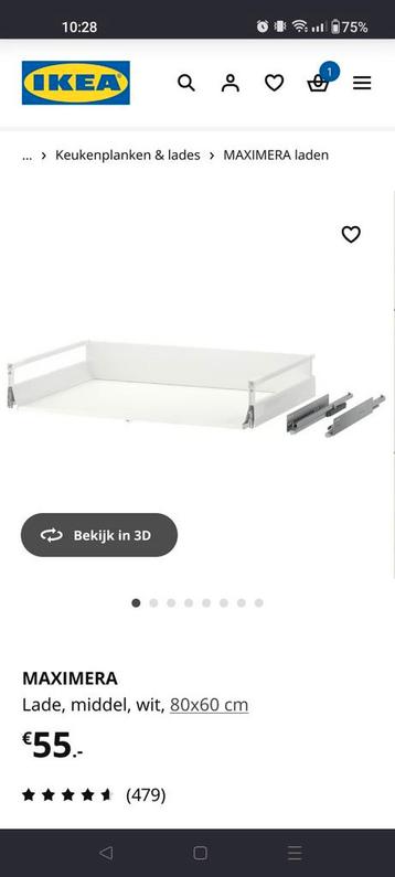 Ikea MAXIMERA Lade 80cm - Zo Goed Als Nieuw! - afbeelding 2