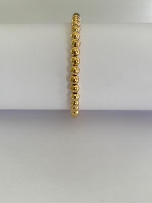 Mooie Armband met goudkleurige balletjes gelegeerde staal, Sieraden, Tassen en Uiterlijk, Armbanden, Nieuw, Staal, Goud, Ophalen of Verzenden
