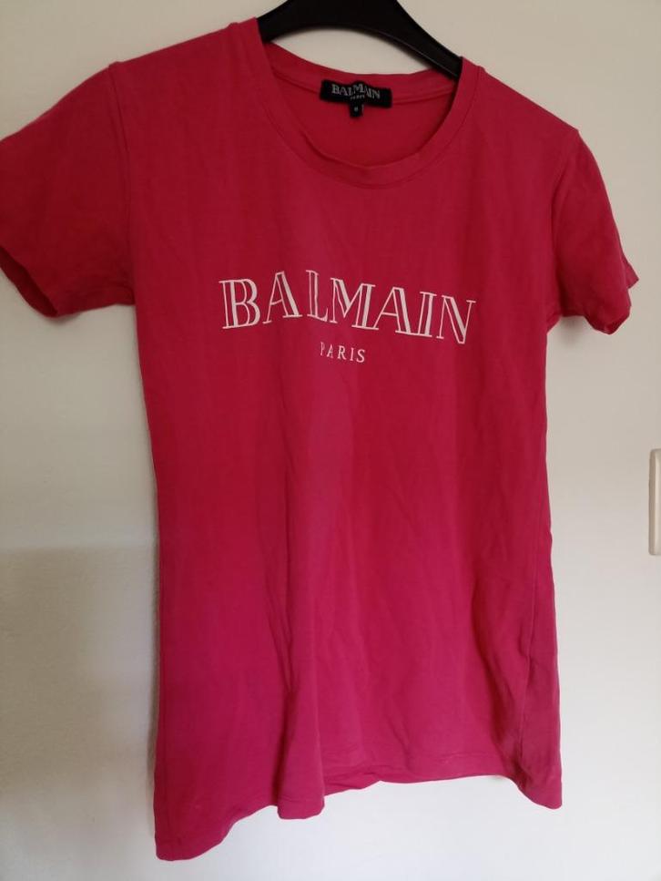 Balmain shirt maat M, Kleding | Dames, T-shirts, Zo goed als nieuw, Maat 38/40 (M), Roze, Korte mouw, Ophalen of Verzenden