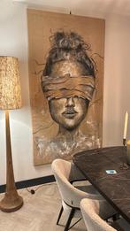 Groot schilderij – Modern portret op jute doek, Ophalen