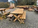 Rockwood Picknicktafels van 3 Meter - 2.40 meter - 180cm, Tuin en Terras, Tuinbanken, Ophalen, Zo goed als nieuw, Hout