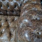 Chesterfield bank button seat VINTAGE + GRATIS BEZORGD, Gebruikt, Chesterfield, Driepersoons, Ophalen of Verzenden