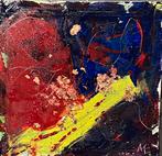Abstract Schilderij met Gouden Accenten - Uniek Kunstwerk, Ophalen of Verzenden