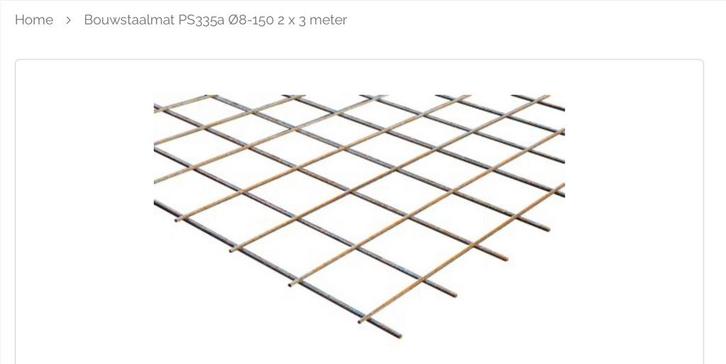 Bouwstaalmat Betongaas Wapeningsnet PS335 8mm-150 - 2x3 m, Doe-het-zelf en Verbouw, Metalen, Nieuw, IJzer, Ophalen