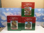 3 x Heartland Village kersthuisjes kerstdorp kerst tafereel., Ophalen of Verzenden