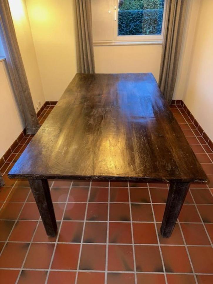 Koloniale eettafel, Huis en Inrichting, Tafels | Eettafels, Zo goed als nieuw, 100 tot 150 cm, 200 cm of meer, Vijf personen of meer