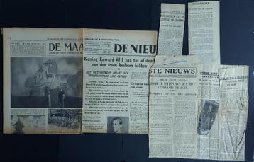 2 krantenbladen/knipsels crash KLM DC-2 “Lijster”1936 (K1074 beschikbaar voor biedingen