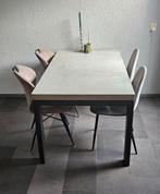 Stoere Zware Betonlook Tafel - 160x90cm, Ophalen, Gebruikt, Vier personen, Rechthoekig