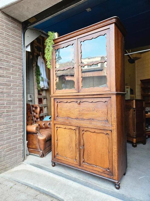 Antieke brocante eiken Biedermeier meidenkast vintage kast, Antiek en Kunst, Curiosa en Brocante, Ophalen of Verzenden