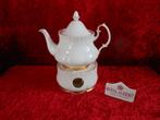 Royal Albert Val d' Or theepot met theelicht, Ophalen of Verzenden, Zo goed als nieuw, Porselein, Overige typen