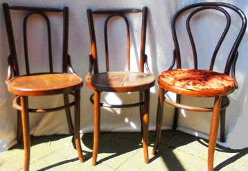 3 originele Thonet Caféstoelen SAMEN 45 euro constructie ok!