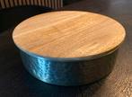 Trommel metaal goud voor koekjes of snoepjes goud met hout, Huis en Inrichting, Woonaccessoires | Overige, Ophalen of Verzenden