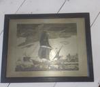 Metalen wandgravure - Turks handelsschip saïque, Antiek en Kunst, Kunst | Etsen en Gravures, Ophalen