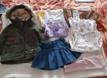 Pakket (of los) babykleding meisje winter Mt 74 ( 8 stuks ) beschikbaar voor biedingen