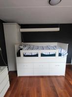 Half hoogslaper 6 laden wit met hanglegkast & verlichting, Antiek en Kunst, Antiek | Meubels | Bedden, Ophalen